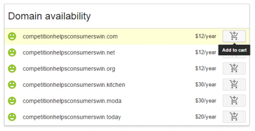 Choose Your Domain Option and Add to Cart